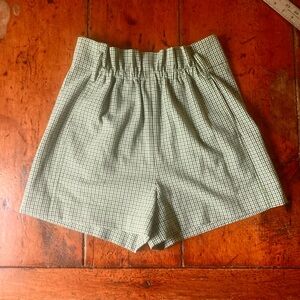 NWOT Aritzia Wilfred High Waist Sunday Best Plaid Gingham Shorts Sz:6